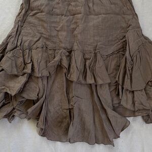 Vintage Beige Layered Ruffle Skirt from Madrid Women’s
